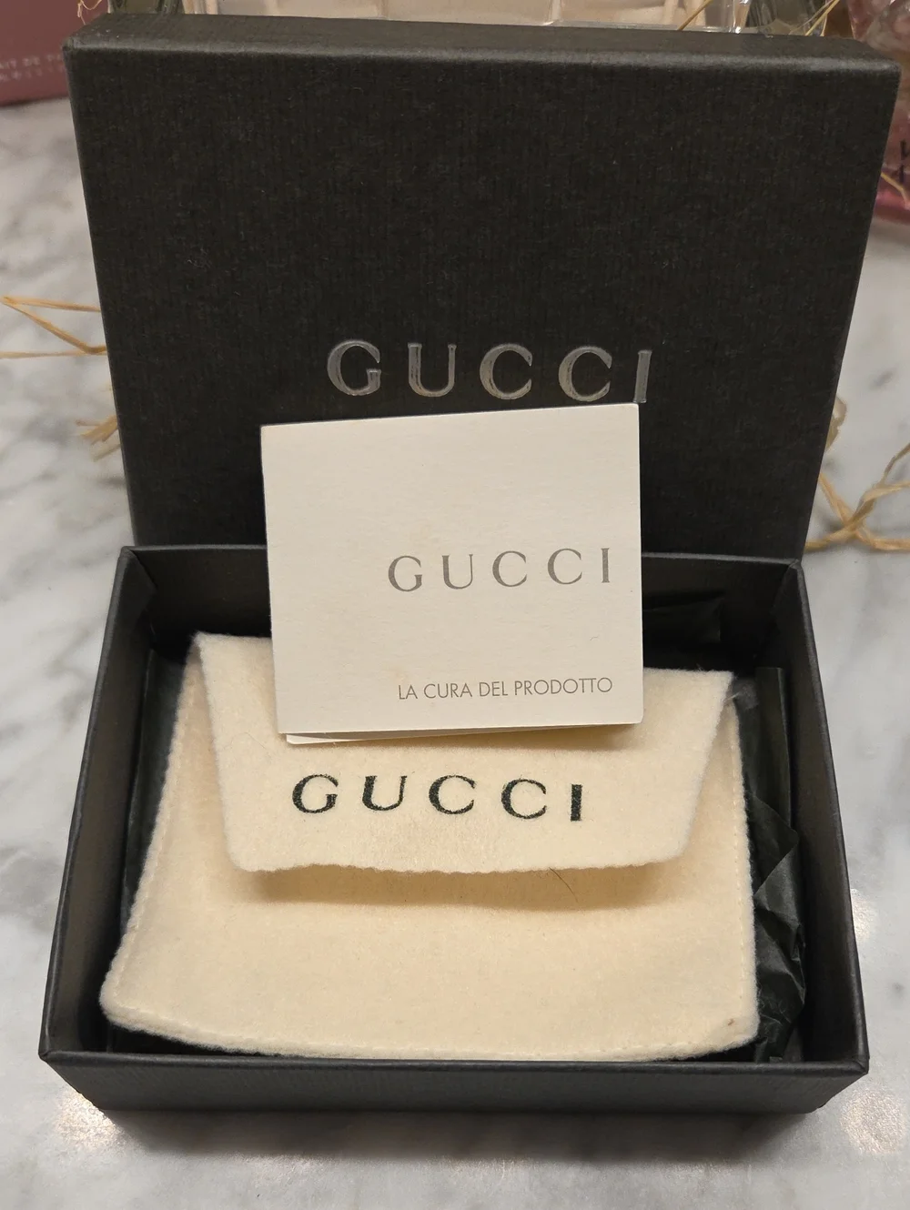 NWOT Gucci Black and Red Web Stripe Key Ring with Silver Hardware Full Inclusion